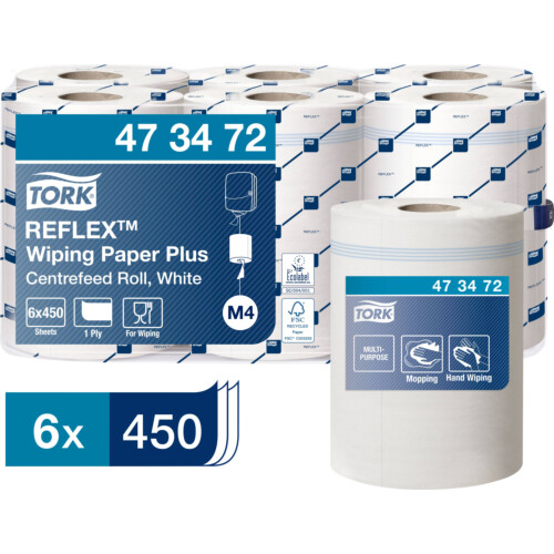 Tork® Reflex™ Wiping Paper Plus Centerfeed Λευκό