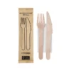Ξύλινο Κουβέρ FSC®16 cm. (Μαχαίρι-Πιρούνι-Χαρτοπετσέτα)
