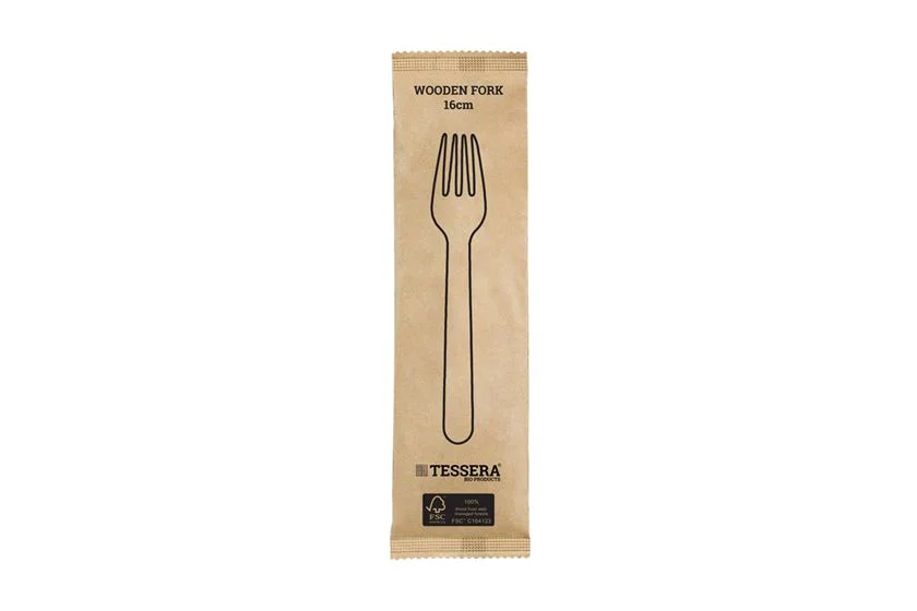 Ξύλινο Πιρούνι FSC® 16 cm. Συσκευασμένο 1/1