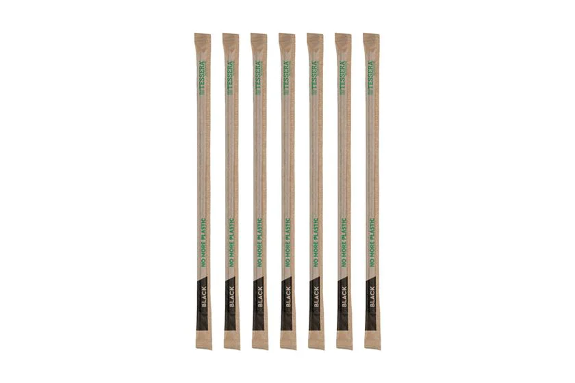 Ίσια Μαύρα Χάρτινα Καλαμάκια FSC® Ø 0.4 cm x 19 cm Συσκευασμένα 1/1