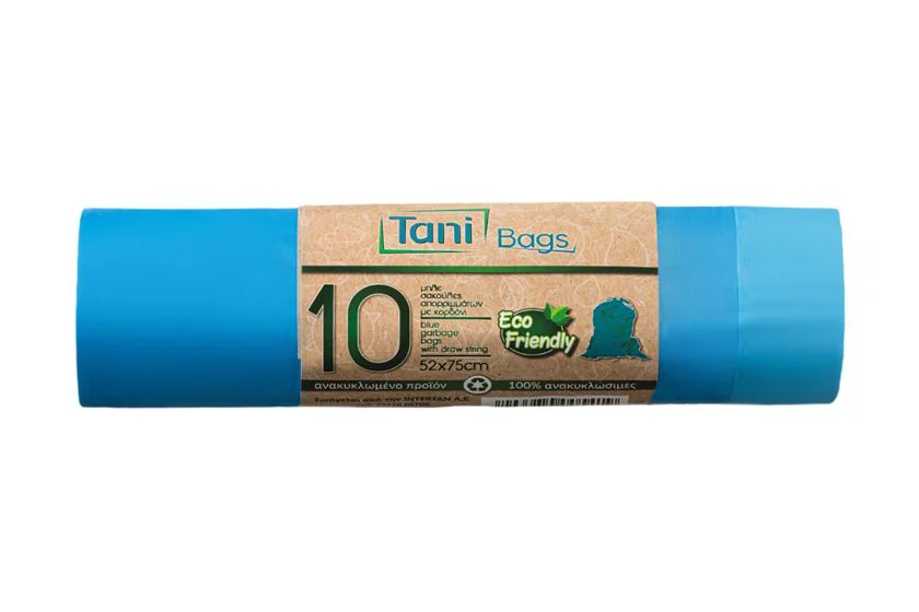 HDPE Μπλε Σακούλες Απορριμμάτων σε Ρολό (με κορδόνι)