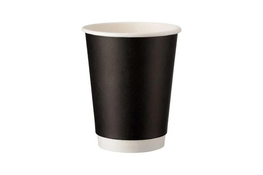 Xάρτινο Matte Mαύρο Ποτήρι Διπλότοιχο 8oz